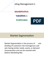I. Market Segmentation, TARGETING &