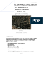 Implementacion de Una Planta Concentradora para Mineral Aurifero Tipo Filoneano en La Concesion