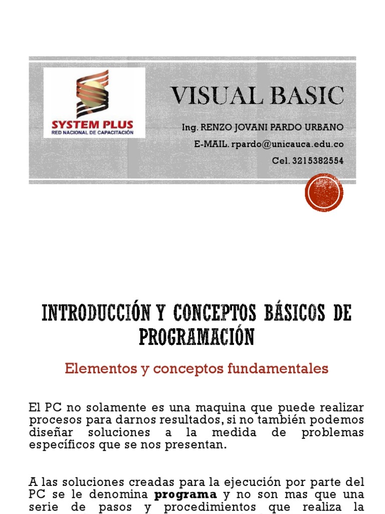 1 - Introduccion y Conceptos Basicos de Programacion | PDF | Algoritmos ...