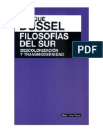 Dussel, Enrique. Filosofías Del Sur. Descolonizació y Transmodernidad PDF