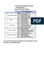 Horarios Estudiantes Nuevos - Contaduria Publica - Gestión 2-2017