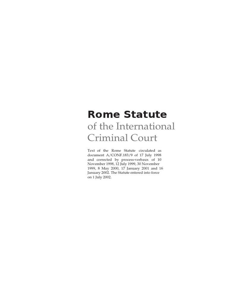 International Criminal Court Statute | PDF | International Criminal ...