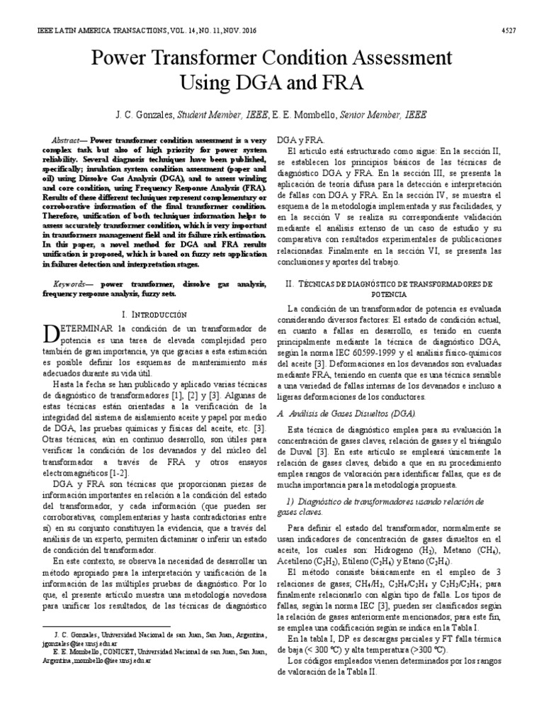 Power Transformer Condition Assessment PDF Function (Mathematics