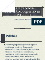 Avaliação Pós-Ocupação Do Ambiente Contruído: Antonio Pedro Alves de Carvalho