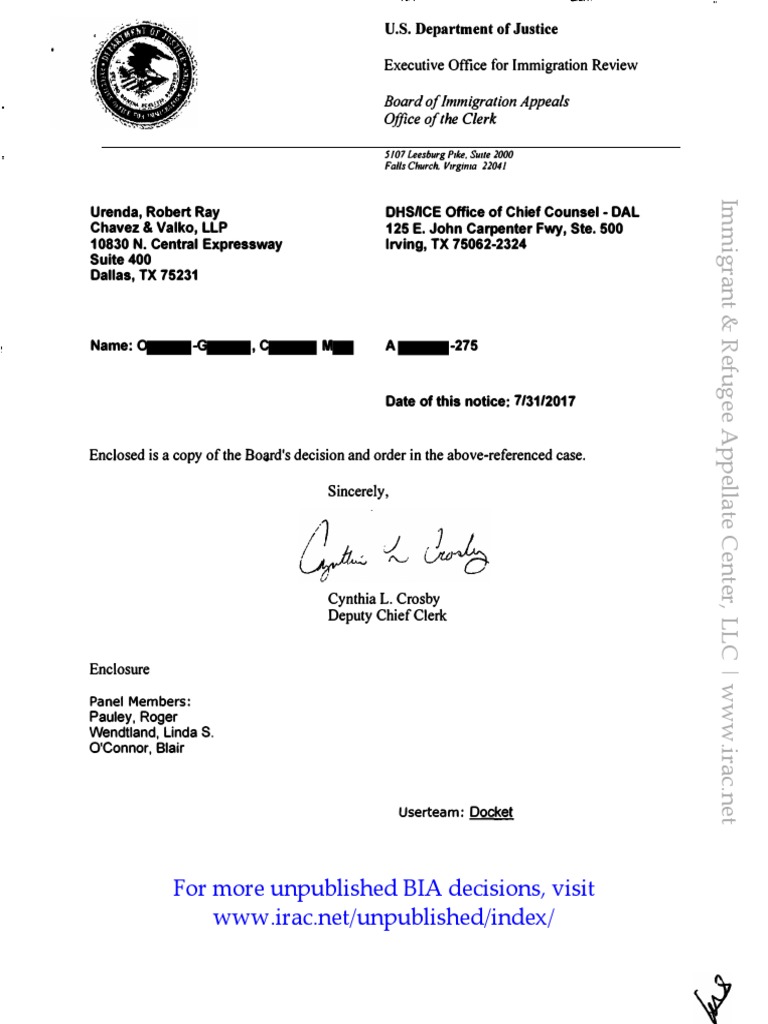 Appeal Decision: Removal Termination | PDF | Aggravated Felony ...