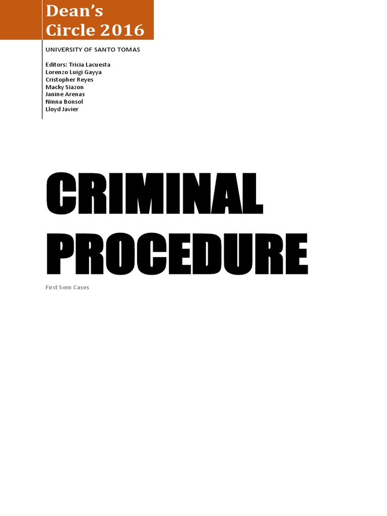 Firstsem Crimpro Edited PDF Criminal Procedure In South Africa