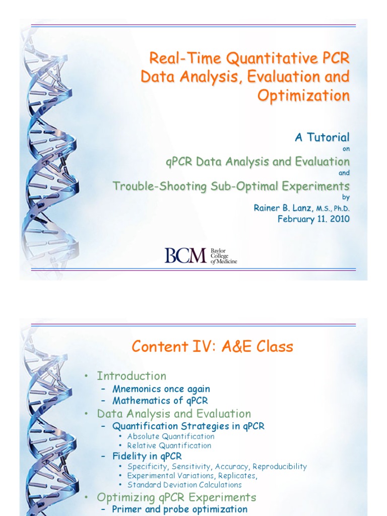 QPCR A&E | PDF | Real Time Polymerase Chain Reaction | Coefficient Of ...