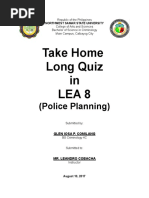 Take Home Long Quiz in Lea 8: (Police Planning)