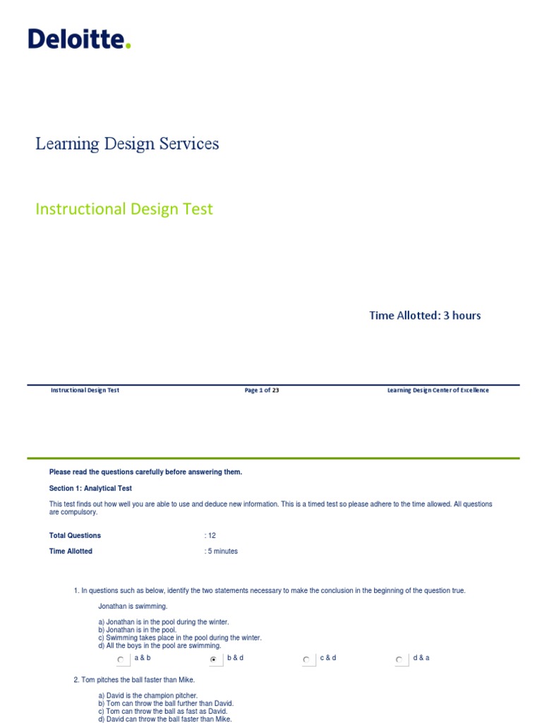 LDS ID Test 2013 | PDF | Instructional Design | Educational Technology