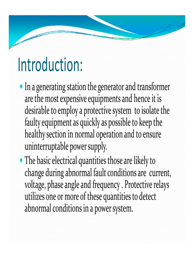 Alternator Protection Schemes Overview | PDF | Relay | Electric Generator