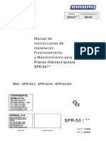 SPR ES 00 416289 Manual de Instrucciones de Instalación, Funcionamiento y Mantenimiento para SPR