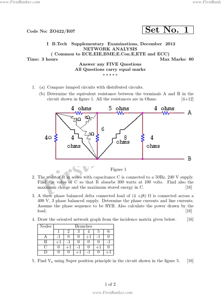Network Analysis1 | PDF | Series And Parallel Circuits | Network ...