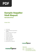 Sample Supplier Visit Report