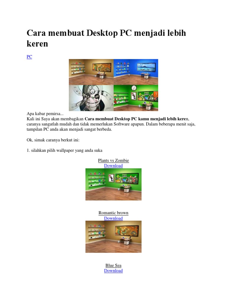 Cara membuat Desktop PC menjadi lebih keren docx Cara membuat Desktop PC menjadi lebih keren docx
