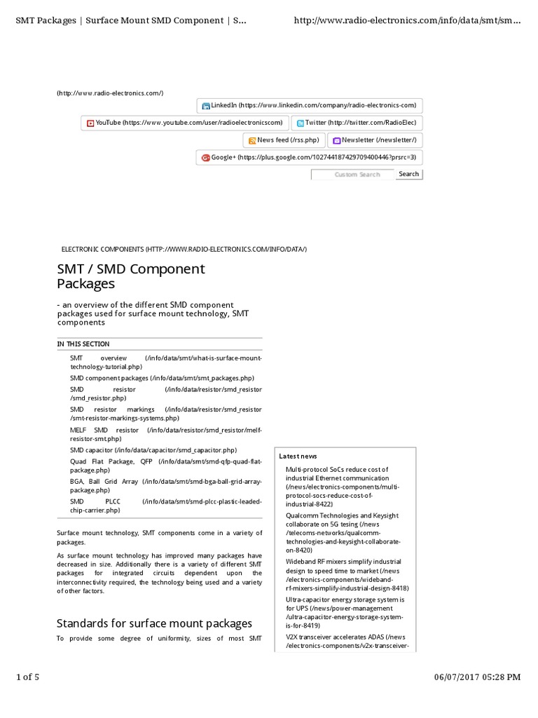 SMD Packages | Download Free PDF | Electricity | Electrical Engineering