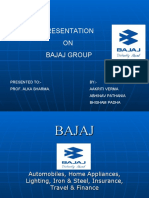 Presentation ON Bajaj Group: BY:-Aakriti Verma Abhinav Pathania Bhisham Padha Presented To: - Prof. Alka Sharma