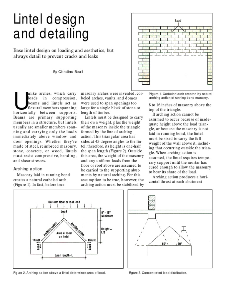 Lintel Design and Detailing Masonry Wall