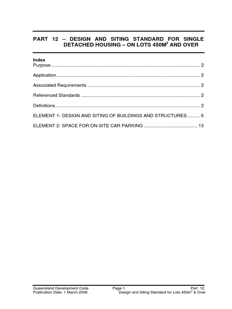 QDC Standards for 450m² Detached Homes | PDF | Land Lot | Parking