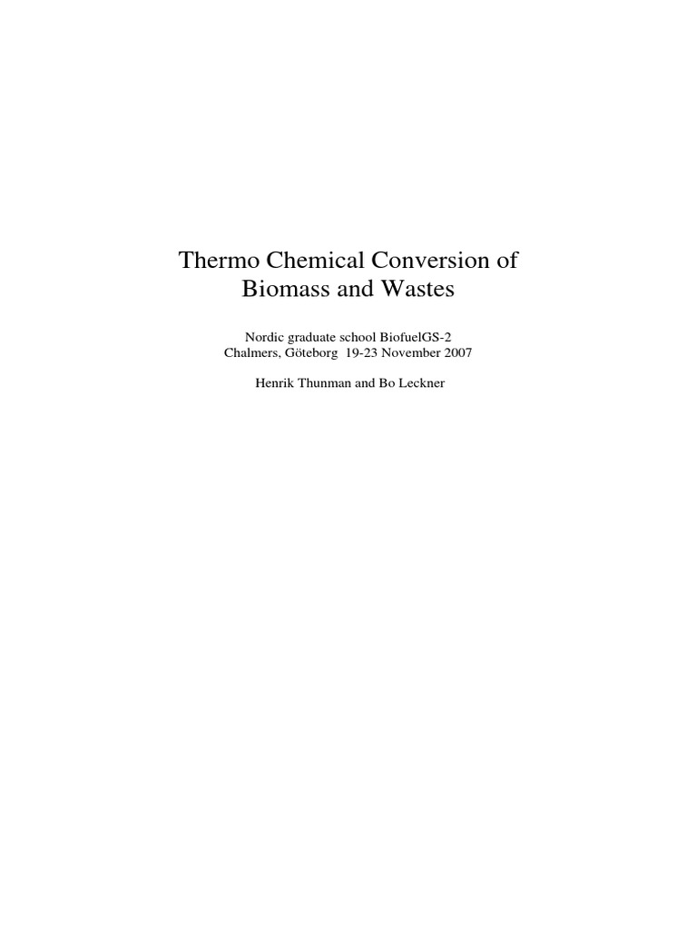 Biomass Thermal Conversion | PDF | Lignite | Wood