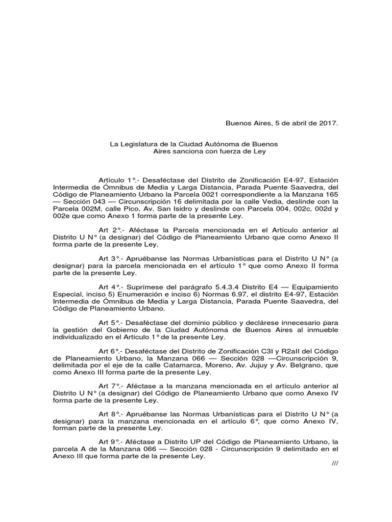 Ley 5800 CABA Manzana 66 PDF Buenos Aires Business