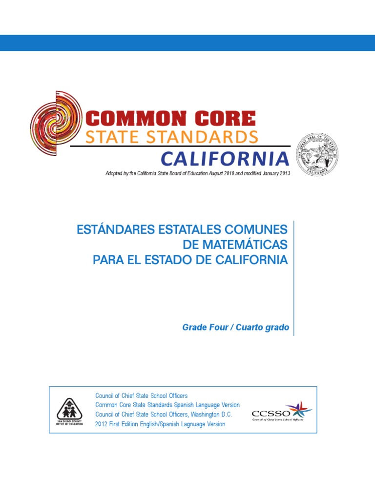 4th Grade Math Standards | PDF | Argumento | Fracción (Matemáticas)