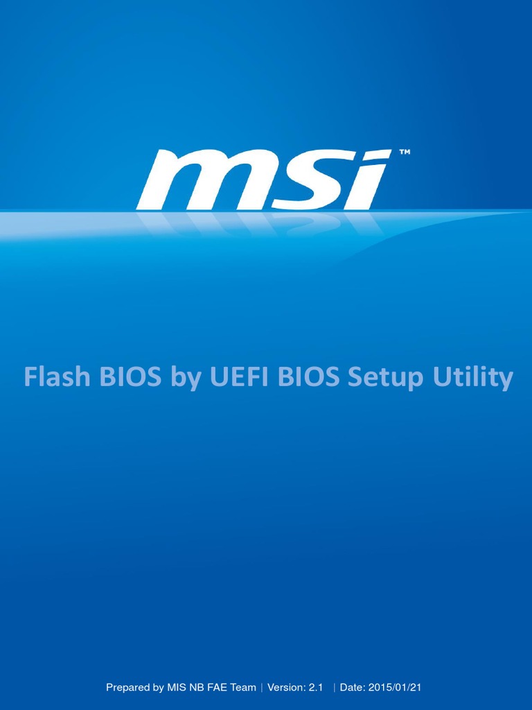 Flashing BIOS via UEFI Utility Guide | PDF