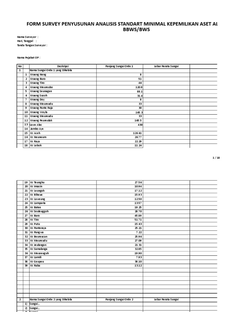 Form Survey Alat Berat | PDF