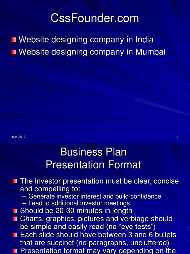 Investor Presentation Guidelines for Startups | PDF | Business ...