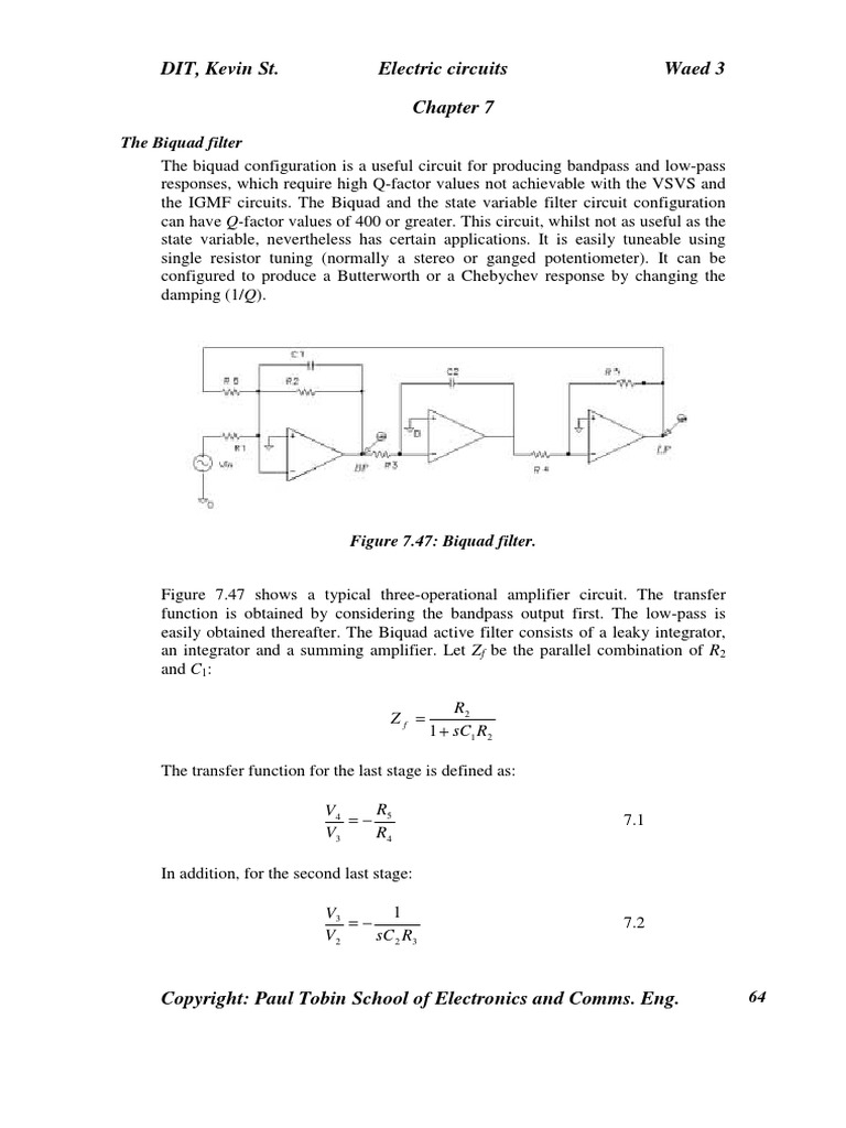 Biquad Filter PDF PDF Electronic Filter Low Pass Filter