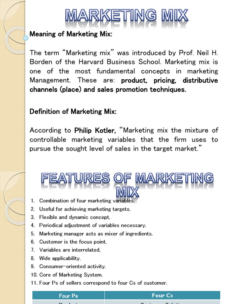 Understanding the Marketing Mix | PDF | Sales | Marketing