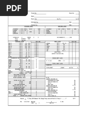 HVAC Cooling Load Estimate Sheet