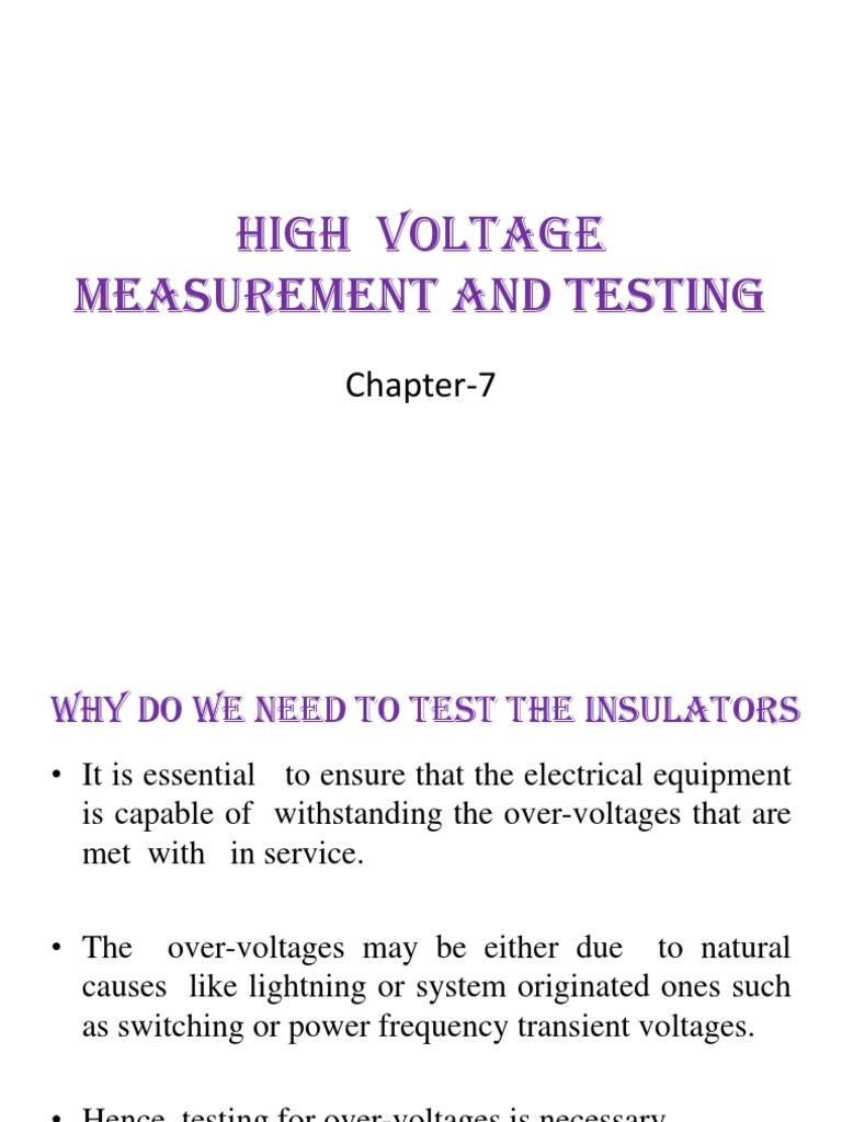High Voltage Measurement and Testing: Chapter-7 | PDF | Capacitor ...