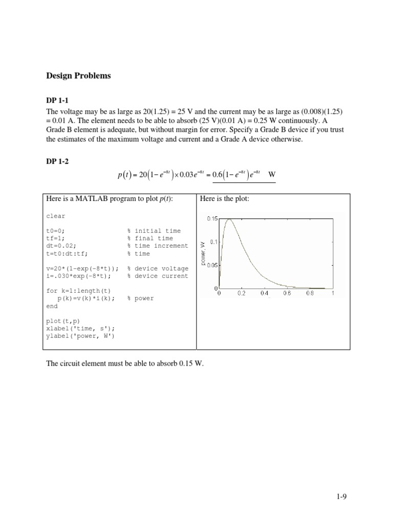 Design Problems for Circuit Elements | PDF | Teaching Methods & Materials