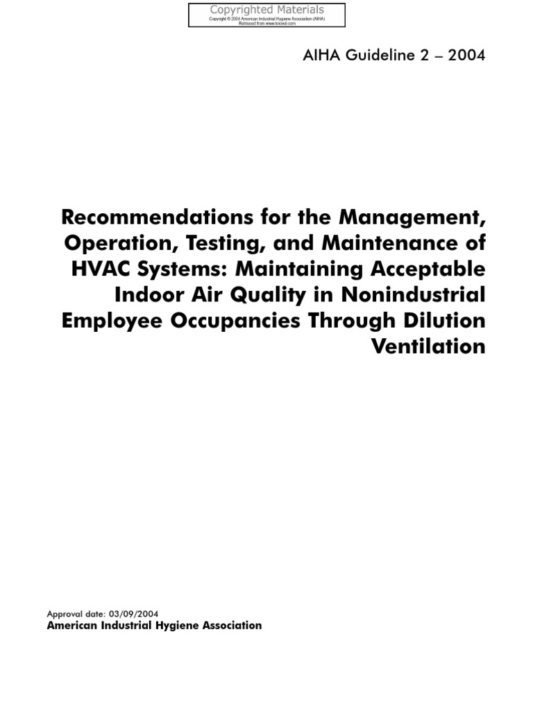 ANSIAIHA Z9 Committee for the Management, Operation