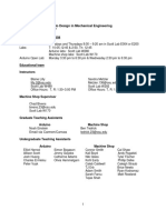 Mechancial Engineering - Introduction To Design (ME 2900) Syllabus