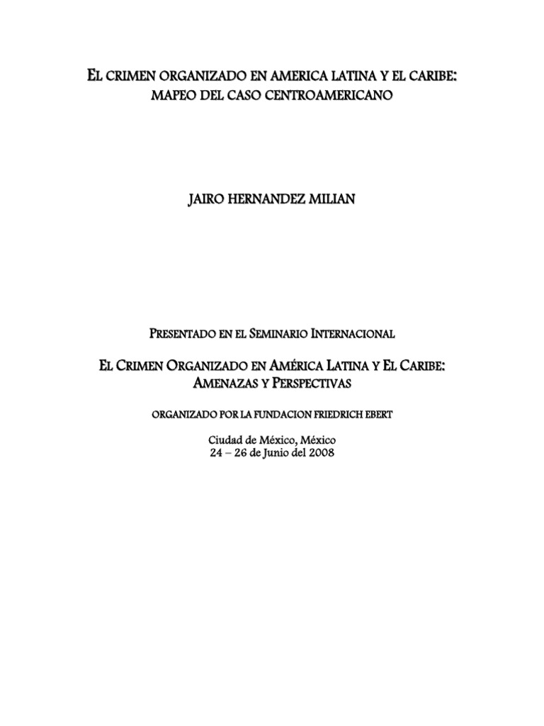 Crimen Organizado en Centroamérica | PDF | Centroamérica | Trata de ...