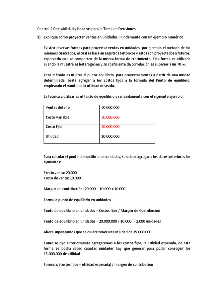 Control 2 Contabilidad y Finanzas para La Toma de Decisiones | PDF ...