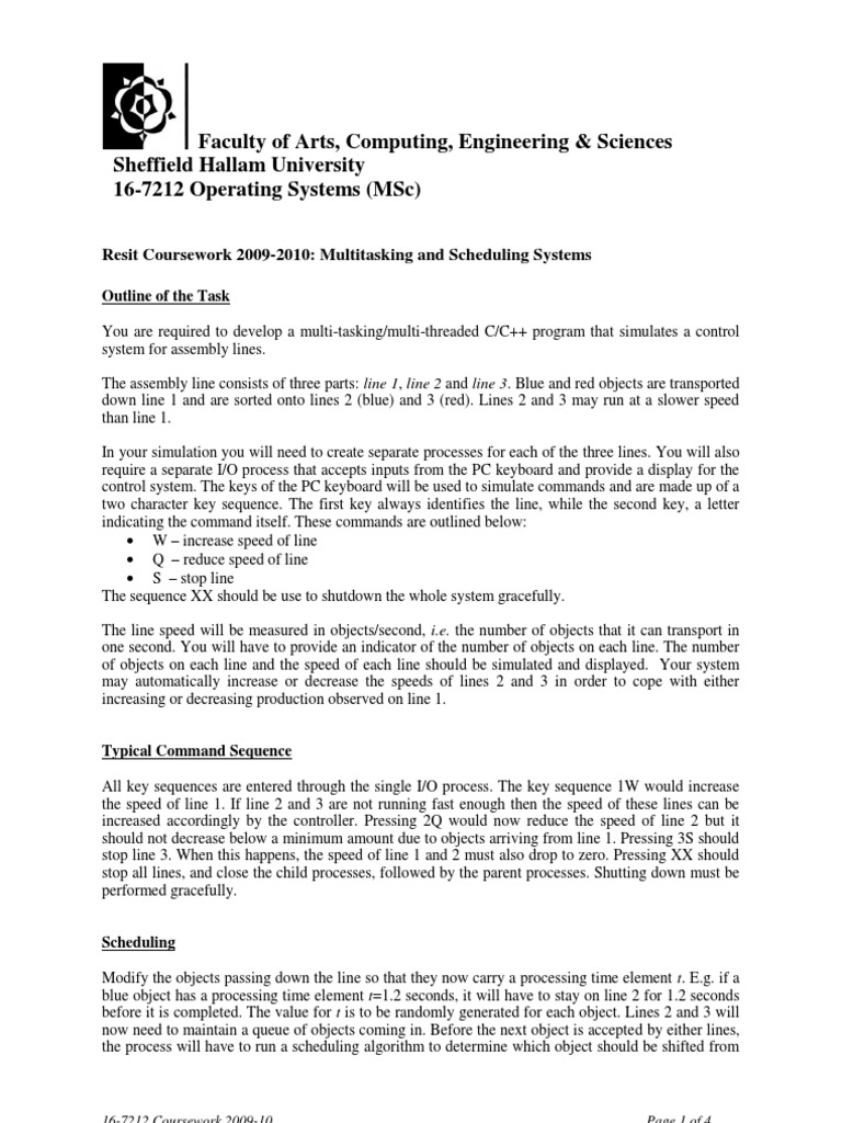 C/C++ Multitasking Simulation Project | PDF | Scheduling (Computing ...
