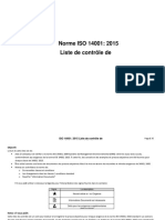 ISO-14001 2015 Upgrade Checklist (French)