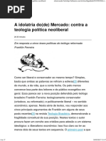 A Idolatria Do(de) Mercado_ Contra a Teologia Política Neoliberal