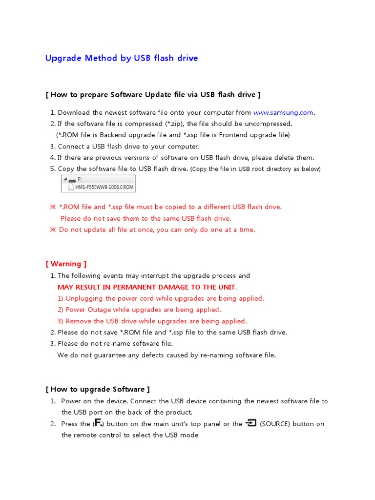 USB Flash Drive Software Upgrade Guide | PDF