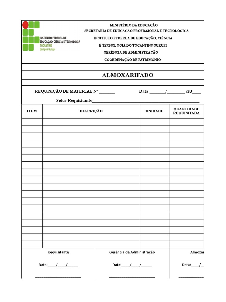 Modelo de Requisição de Material Excel | PDF