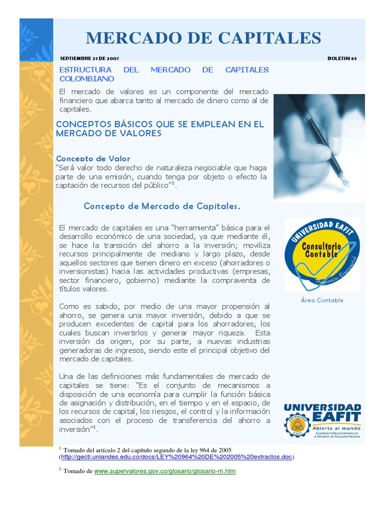 Estructura del Mercado de Capitales | PDF | Bolsa | Mercado (economía)