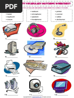 Computer Parts Esl Vocabulary Matching Exercise Worksheet For Kids