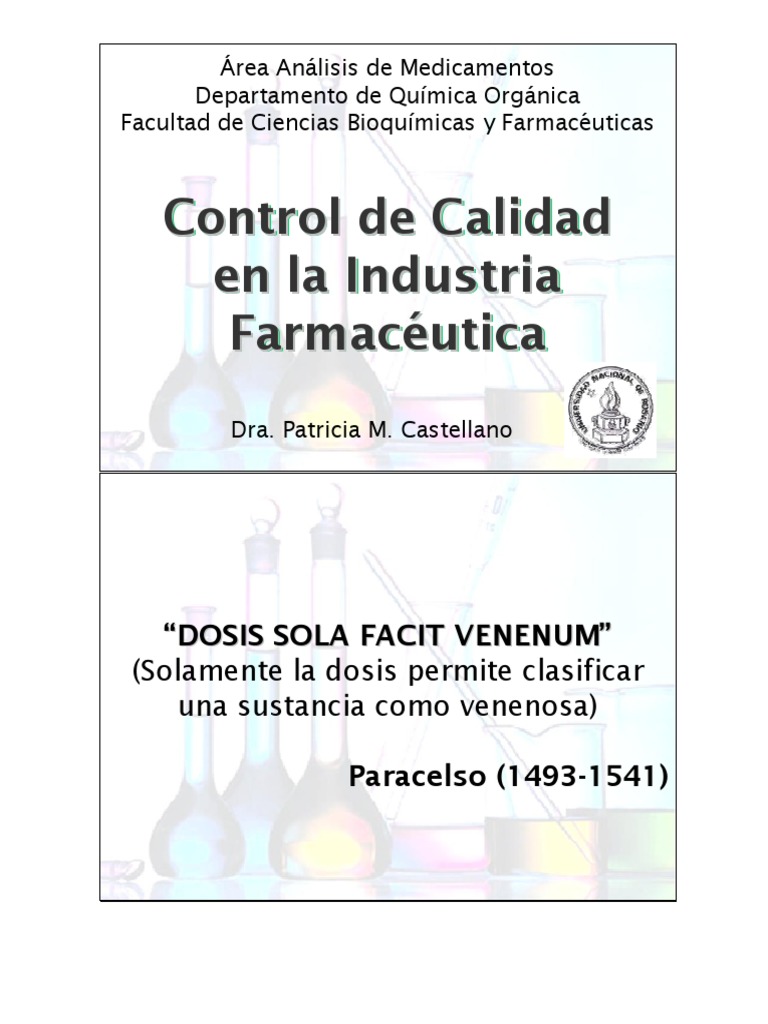 Control de Calidad en La Industria Farmacéutica | PDF | Industria ...