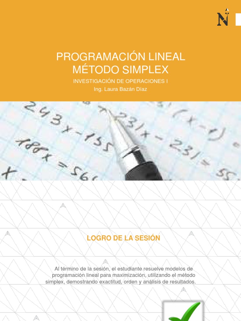 Programación Lineal Método Simplex Maximización Pdf