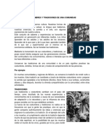 Costumbres y Tradiciones de Una Comunidad