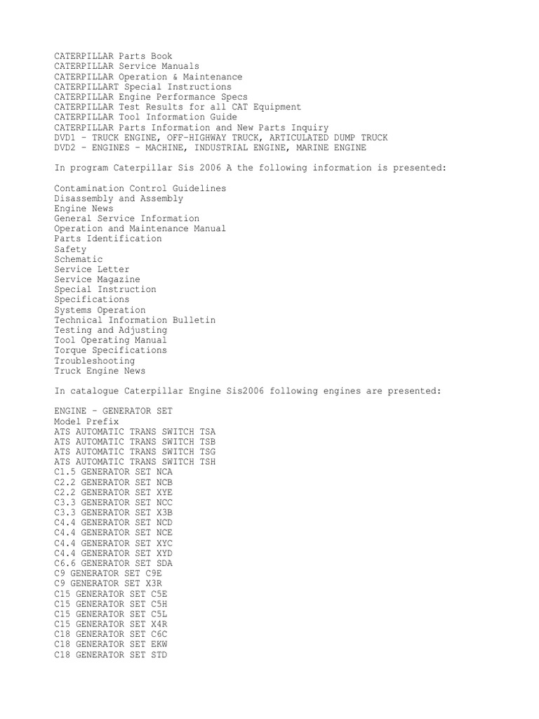 28765393-SIS-CATERPILLAR.pdf | Tecnología de vehículos | Industrias