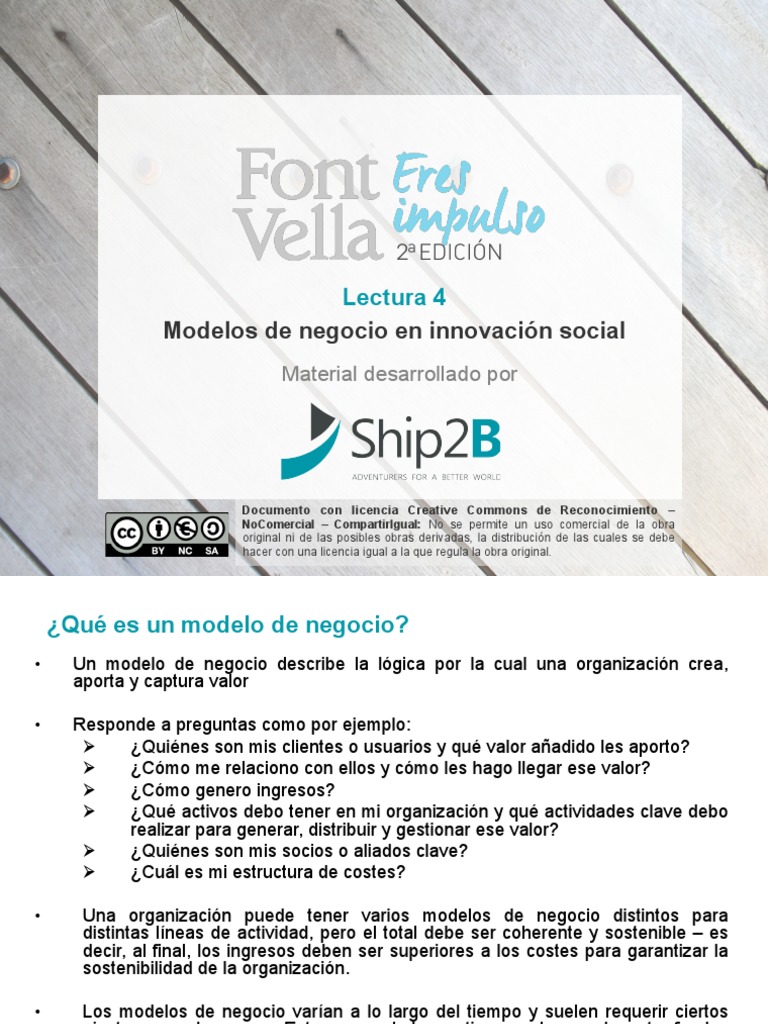 Modelos de Negocio en Innovación Social | PDF | Modelo de negocio ...