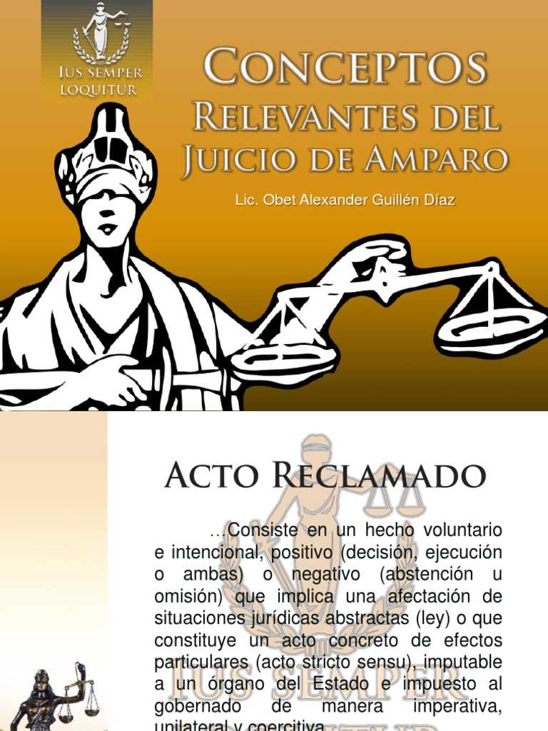 20 Conceptos Relevantes Del Juicio de Amparo Derecho procesal Derecho Constitucional